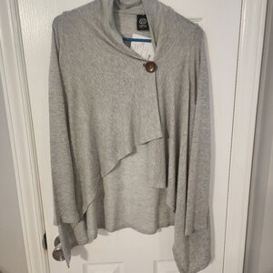 Bobeau Gray Heathered Cardigan S